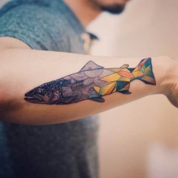 Beautiful Surreal Fish Tattoo For Men