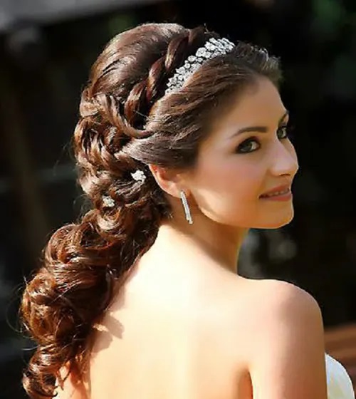 Classy braided tiara wedding Hairstyle