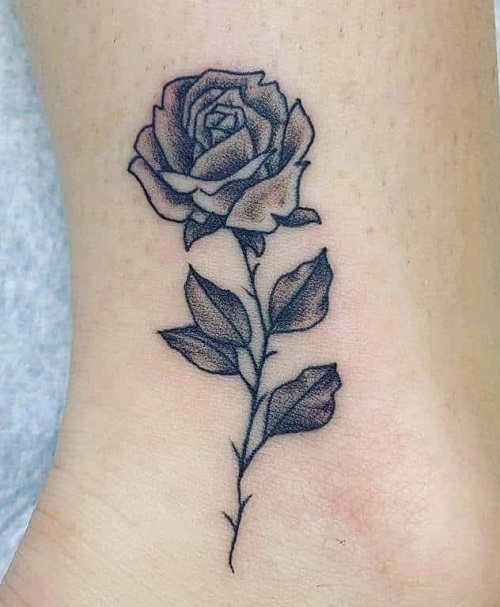 Double Shaded Rose Tattoo