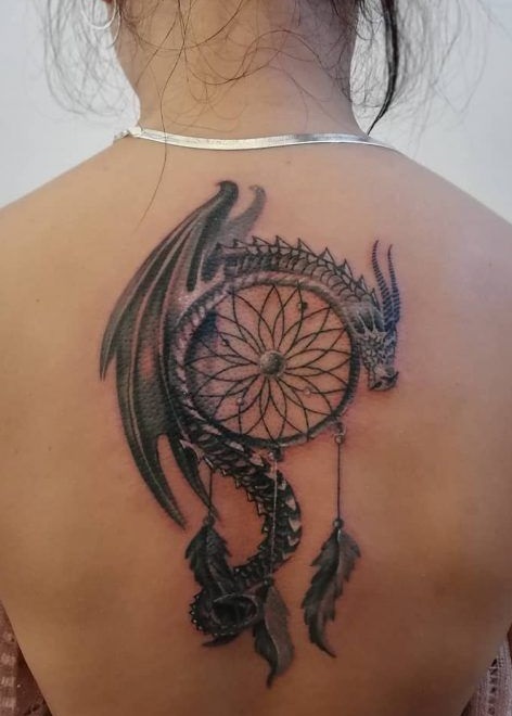 Dragon with Wind Chime Tattoo