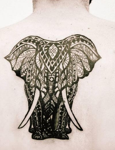 Elephant Tribal Pattern Tattoo