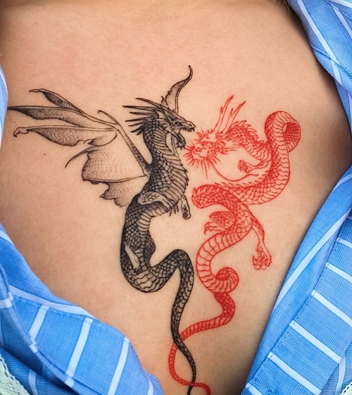 Fighting Dragon Tattoo