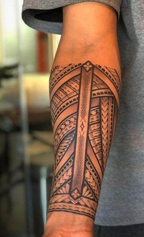 Forearm Maori Pattern Tattoo