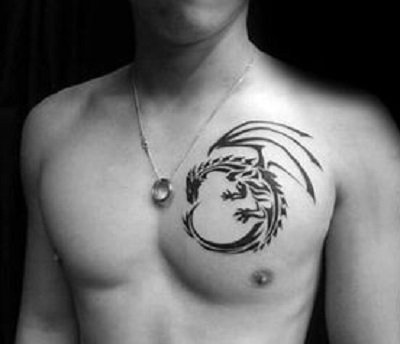 Front side chest men’s tattoo