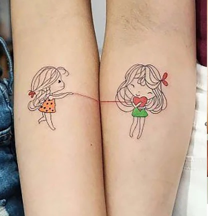 Girly Love Friendship tattoo
