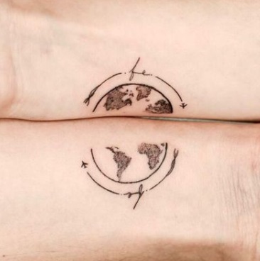 Half part earth tattoos