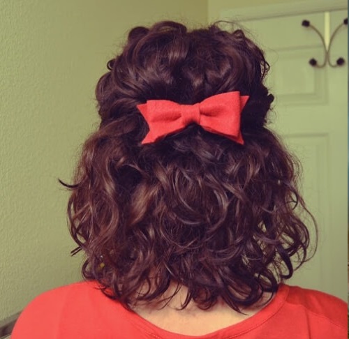 Medium Curly Bow Hairstyle