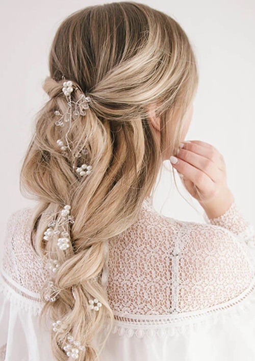 Messy Braided Hairstyle for wedding