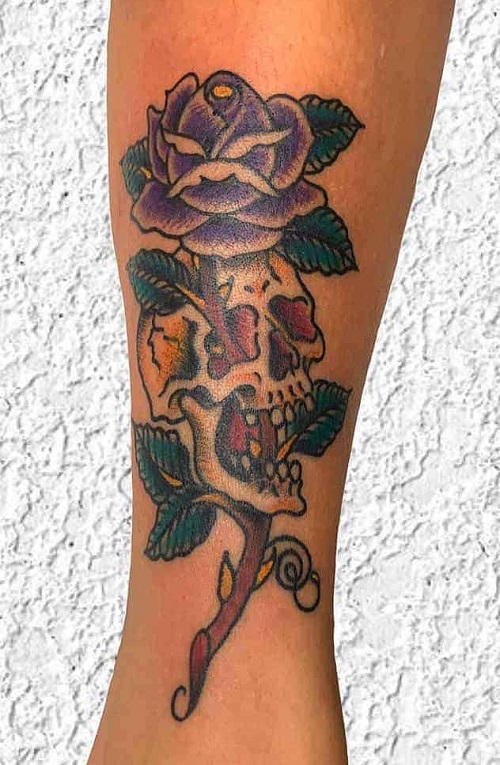 Multi Colored Rose Tattoo