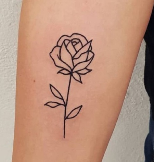 Outlined Simple Tattoo Rose