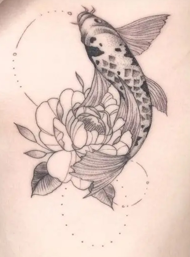 Rose And Fish Pattern
