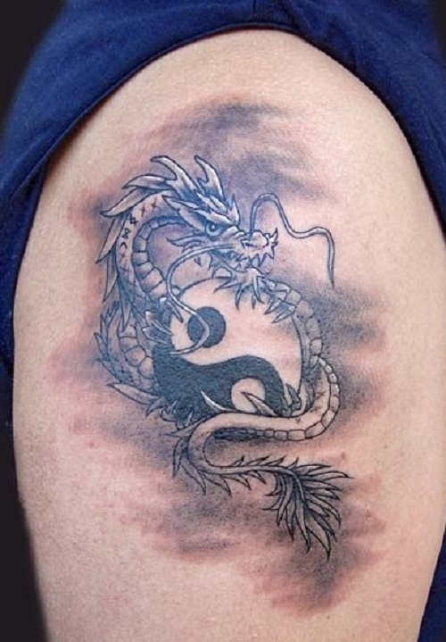 Shaded Dragon Arm tattoo