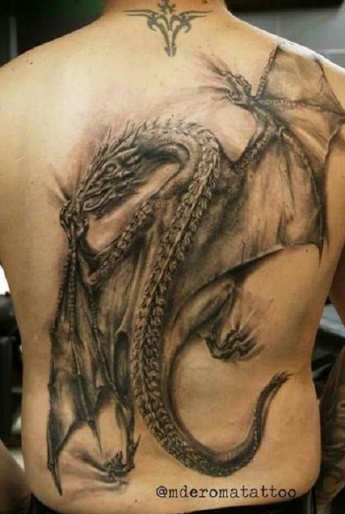 Shaded Full back Men’s Dragon Tattoo