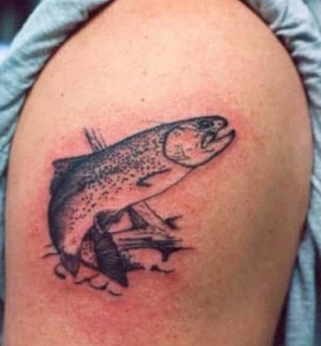 Simple And Minimal Tattoo Fish