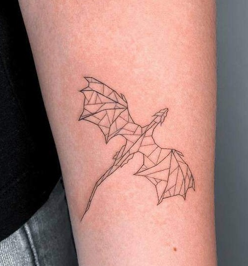 Simple Dragon outline Tattoo