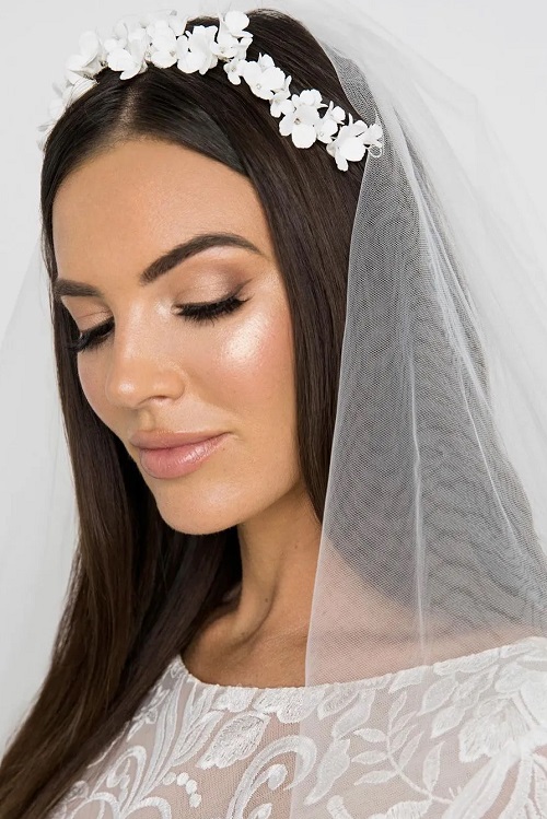 Straight long wedding Hairstyle