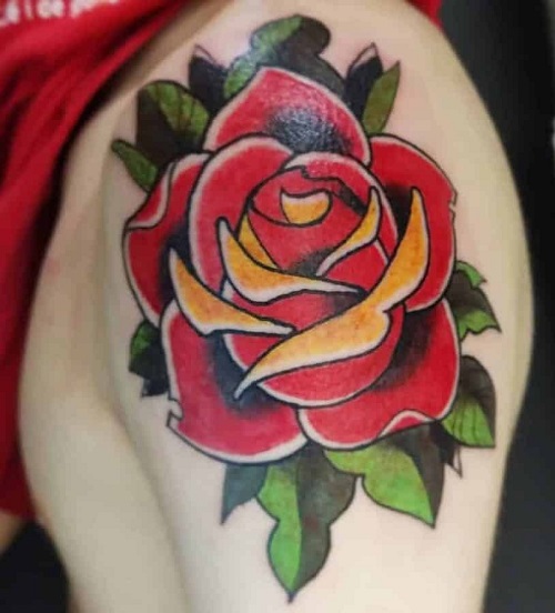 Watercolour Rose Tattoo For Women