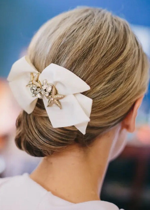Low Bun With Bow