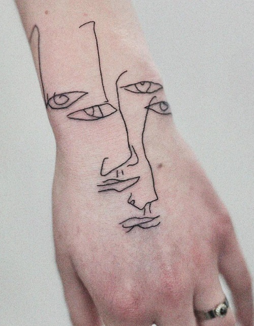 Abstract Faces Tattoo