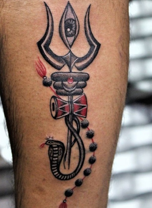 Artistic Trishul With Snake
