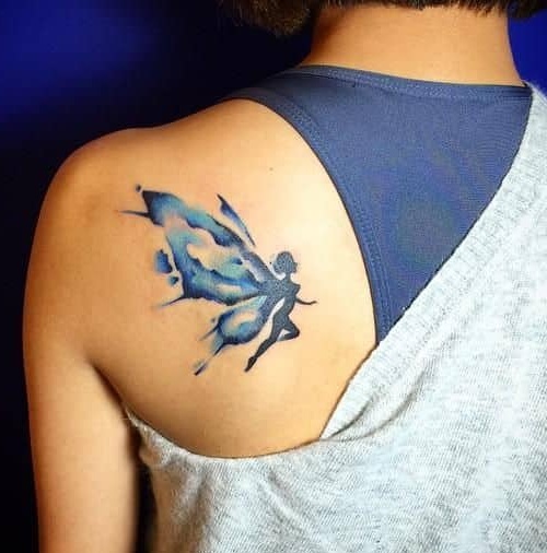 Back Tattoo With Fairy Design