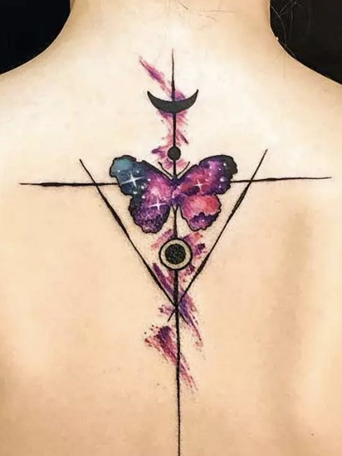 Back huge tattoo for women