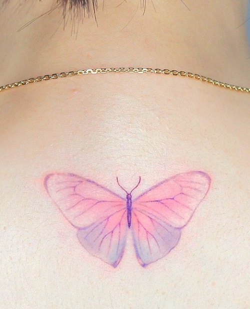 Back neck simple dainty Butterfly