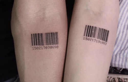 Barcode With Wedding Date Tattoo
