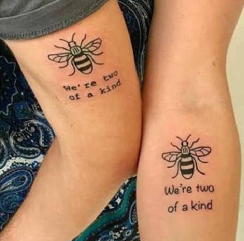 Bee Style Matching Tattoo