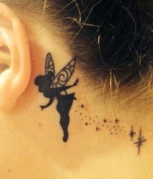 Behind Ear Fairy Tattoo