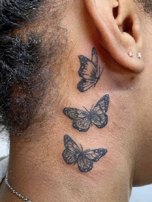 Behind the ear bunch of Butterflies