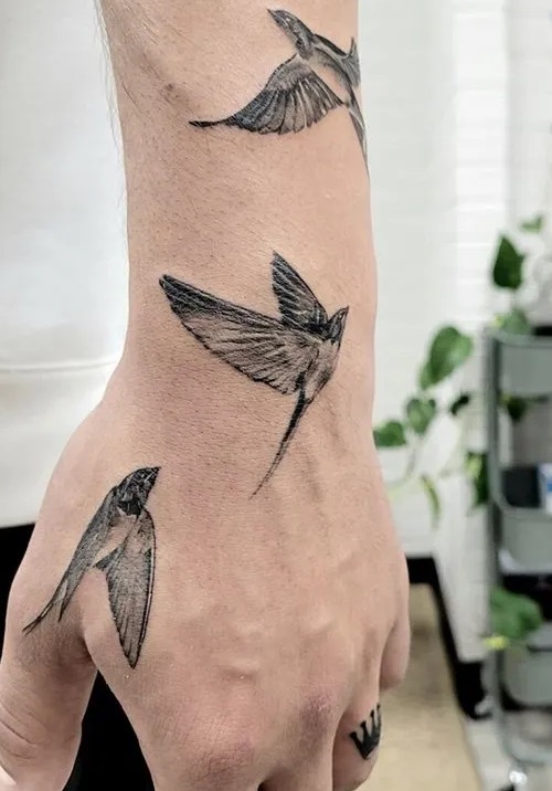 Bird Tattoo Design For Hand