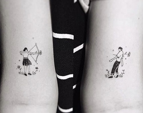 Bow And Arrow Pattern Tattoo