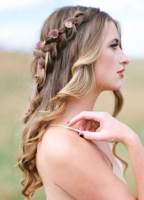 Braided Crown Hairstyle For Brides
