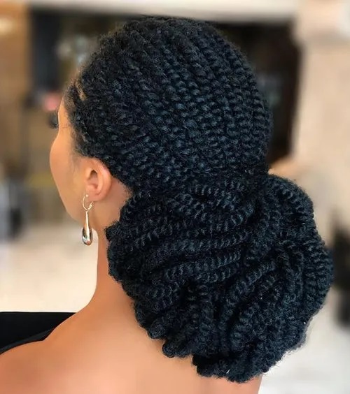 Braided Messy Bun For Black Women