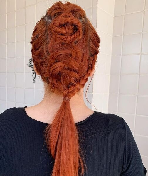 Braided Simple Ponytail Hairstyle