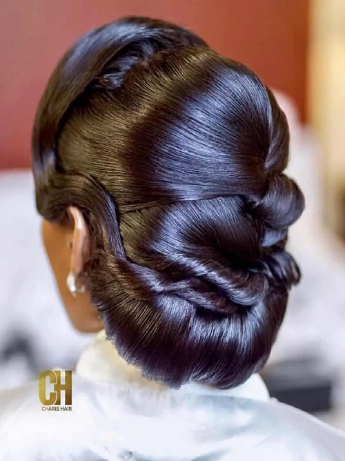 Bridal Braided Bun For Long Hair