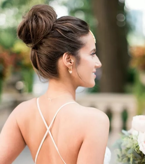 Bridal Top Knot Updo For Wedding