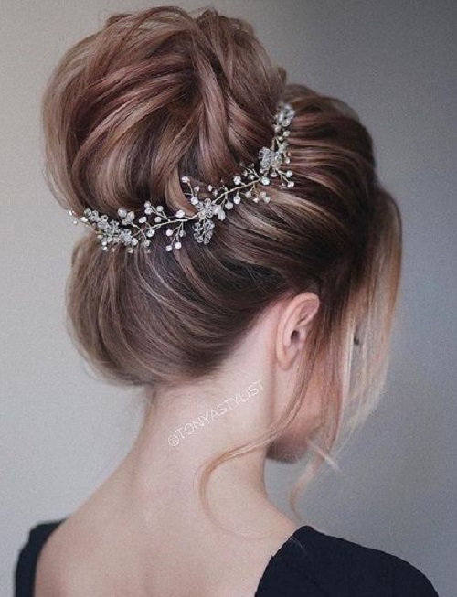 Bun with Jewelry for Brides