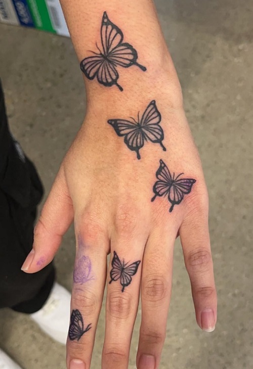 Butterfly Cluster Tattoo For Female