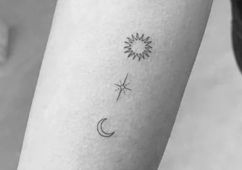 Celestial Bodies Simple Tattoos