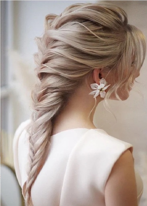 Cute Bridal Fishtail Hairstyle