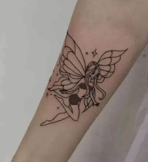Cute Forearm Fairy Tattoo
