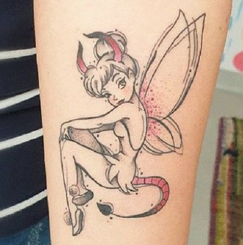 Devil Fairy Tattoo On Leg