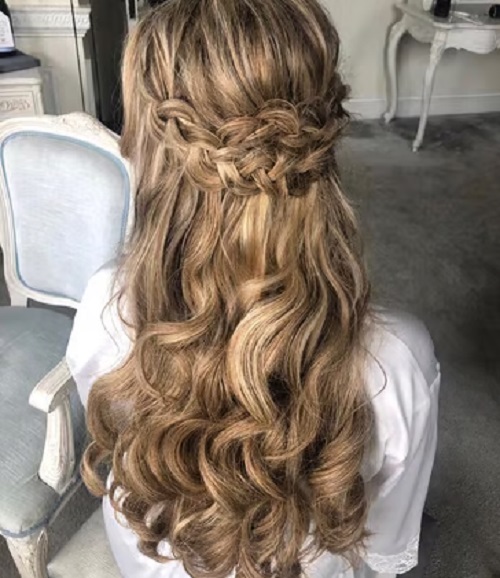 Double Braided Band Wedding Hair