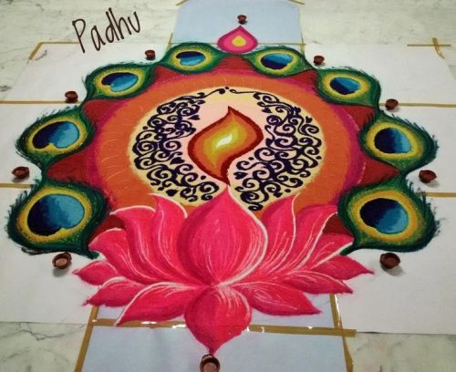 Easy Painting Style Rangoli for diwali