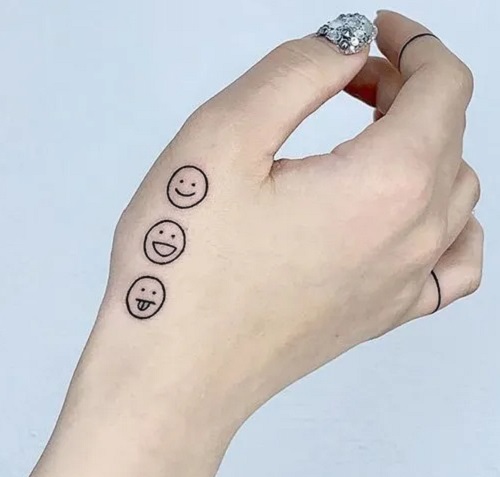 Emoji Hand Tattoo