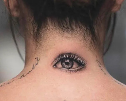 Eye Tattoo For Back Neck