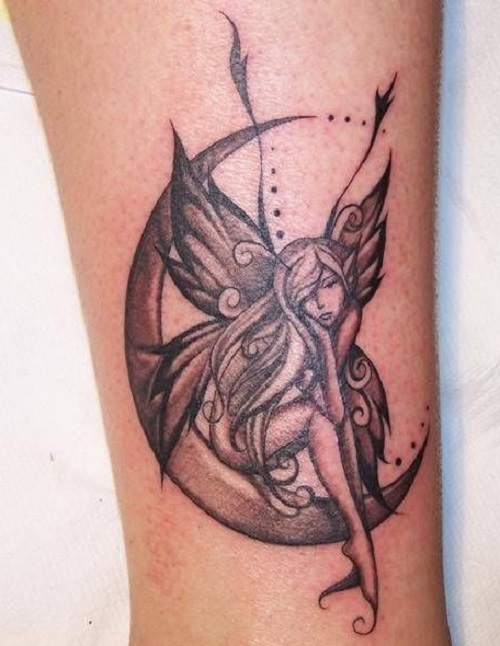 Fairy And Moon Tattoo