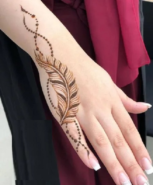 Feather Design Mehndi